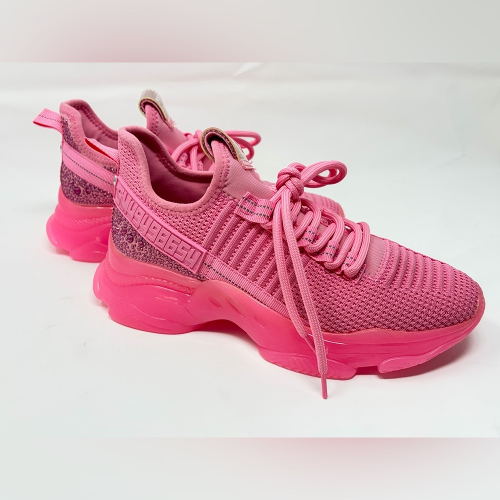 Steve Madden Maxima Pink Rhinestone Platform Sneakers Size